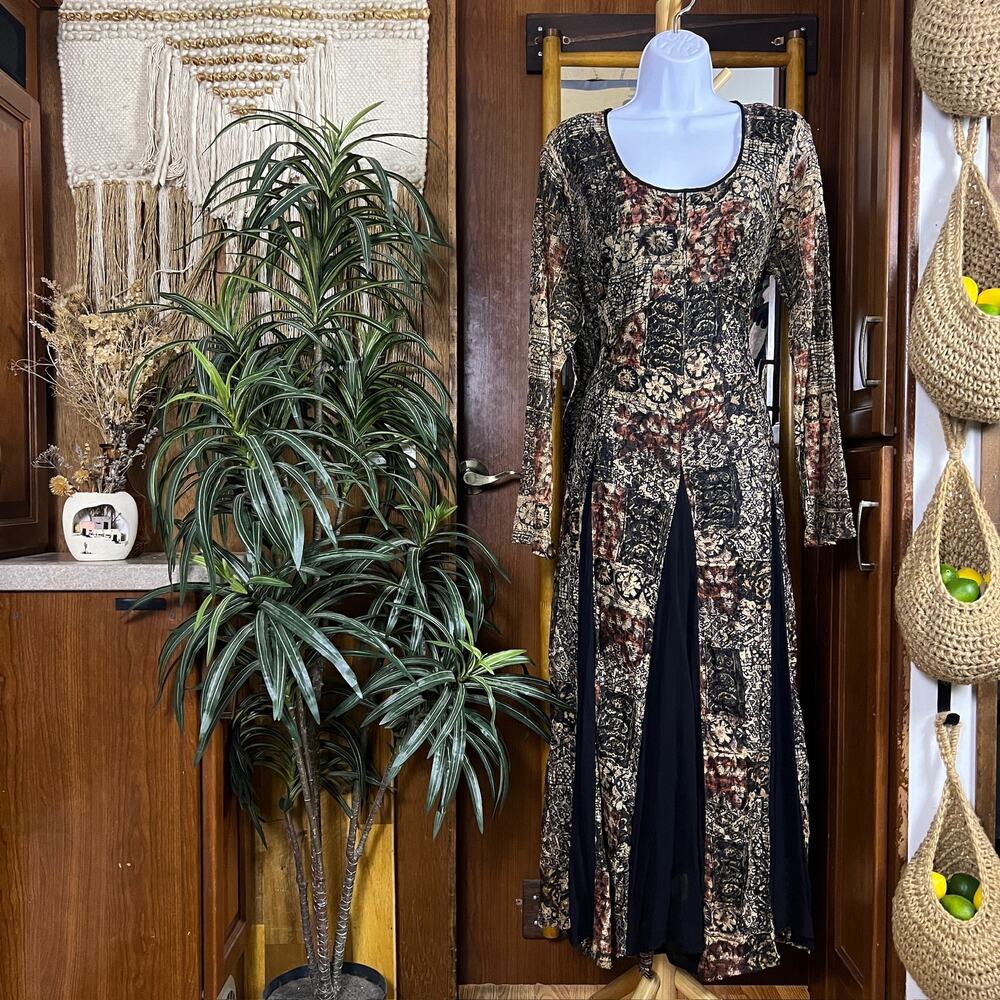 Vintage 90s Nostalgia Maxi Dress Womens M Whimsigoth Ren Faire Stevie Nicks Boho